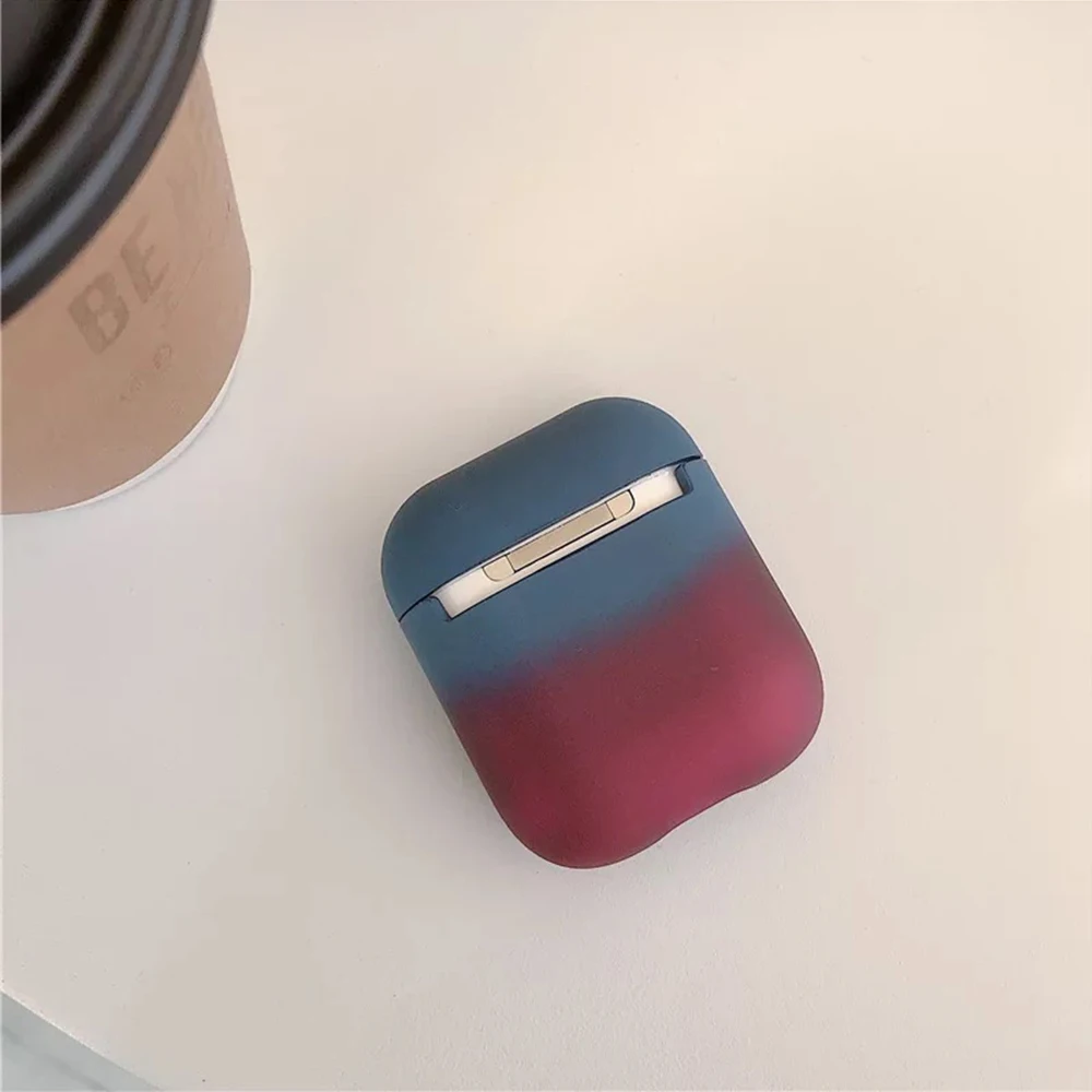 8 градиентных цветов силиконовый чехол для наушников Airpods 1 2 милый цветной