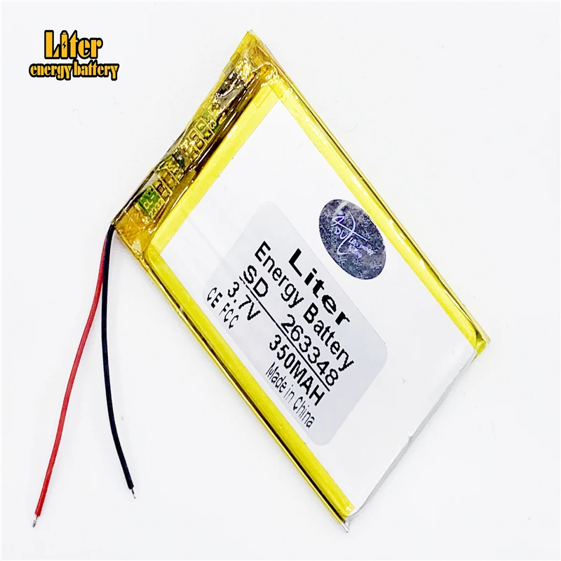 3 7 в литий-полимерная батарея 263348 350 мАч MP3 MP4 MP5 Bluetooth DIY игрушечная | Электроника