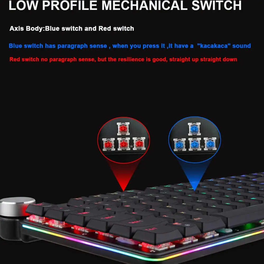 Original Motospeed GK81 RGB Gaming Mechanical Keyboard 2.4G wireless USB Dual Mode Metal Slim laser Keyboard for Computer gamer