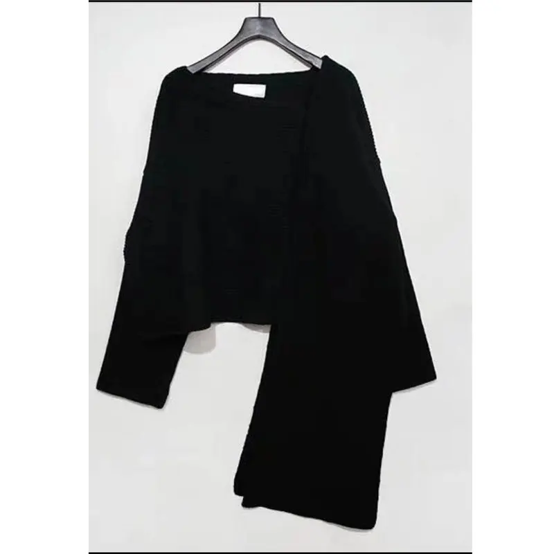 Alien Kitty 2019 Chic Early Autumn Lazy Style Irregular Feminine Solid Pullovers Knitted Fashion Brief Loose All-Match Sweaters | Женская