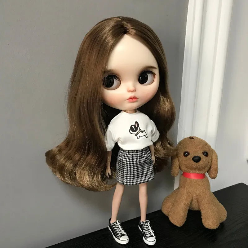 2 шт. мультяшная кукла Blyth футболка + юбка для Барби платье ob24 blyth pulгуб azone 1/6