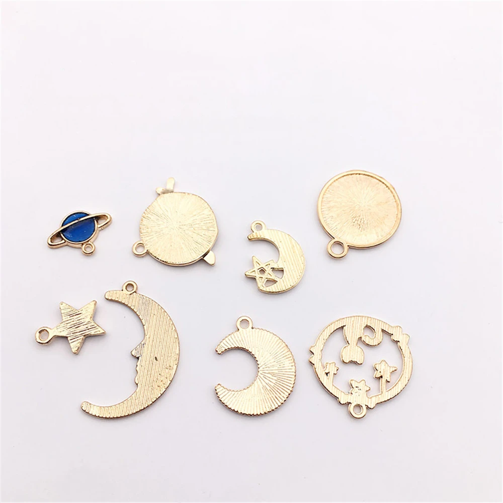 Модные подвески из сплава в виде звезды/Луны/земли 8 шт./лот маленькие для