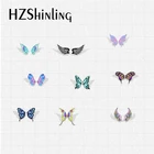 Новинка 2019, милые красочные бабочки, крылья ангела, Мультяшные иконы, акриловые красочные крылья из эпоксидной смолы, серьги ювелирные подарки ручной работы