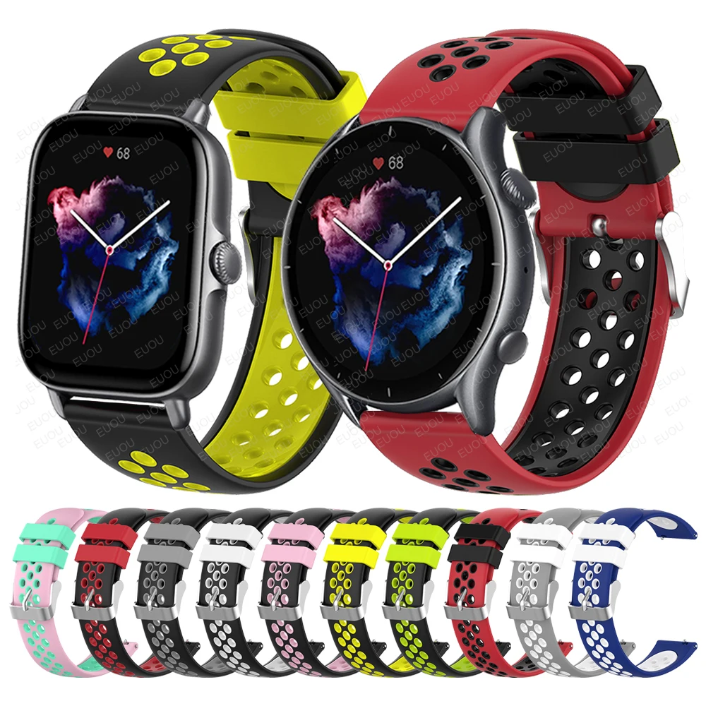 

Watchband For Amazfit GTR 3 Pro / GTS 3 2 2e Watch Band For Amazfit Stratos 3 GTR 47mm Bip S Colorful Silicone Strap Accessories