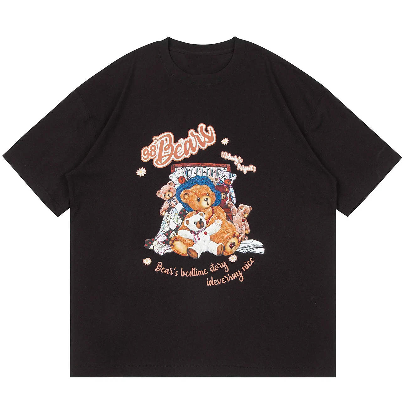 

LACIBLE T-Shirts Harajuku Toy Bears Print Short Sleeve Tshirts Streetwear Hip Hop Hipster Summer Casual Cotton Loose Tee Tops
