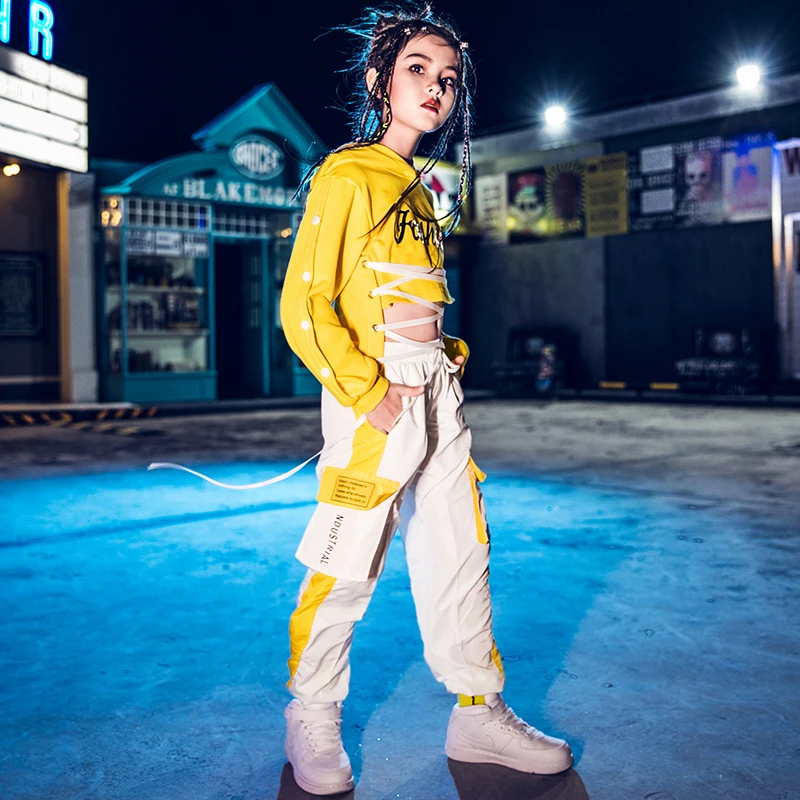 Комплект джазовой одежды для девочек в стиле хип хоп детская одежда уличных