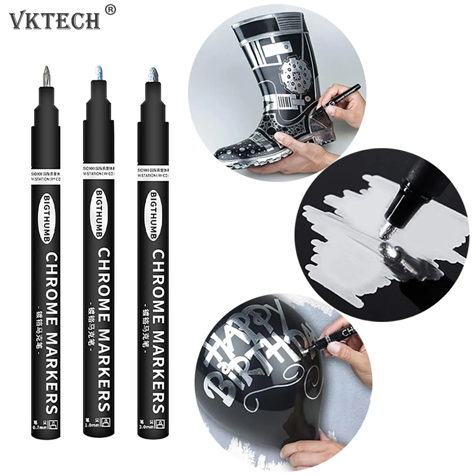 

Silver Mirror Marker - Liquid Mirror Marker Model Gloss Oil-based Paint Marker Liquid Paint Pens Marker Set Liquid Chrome Marker
