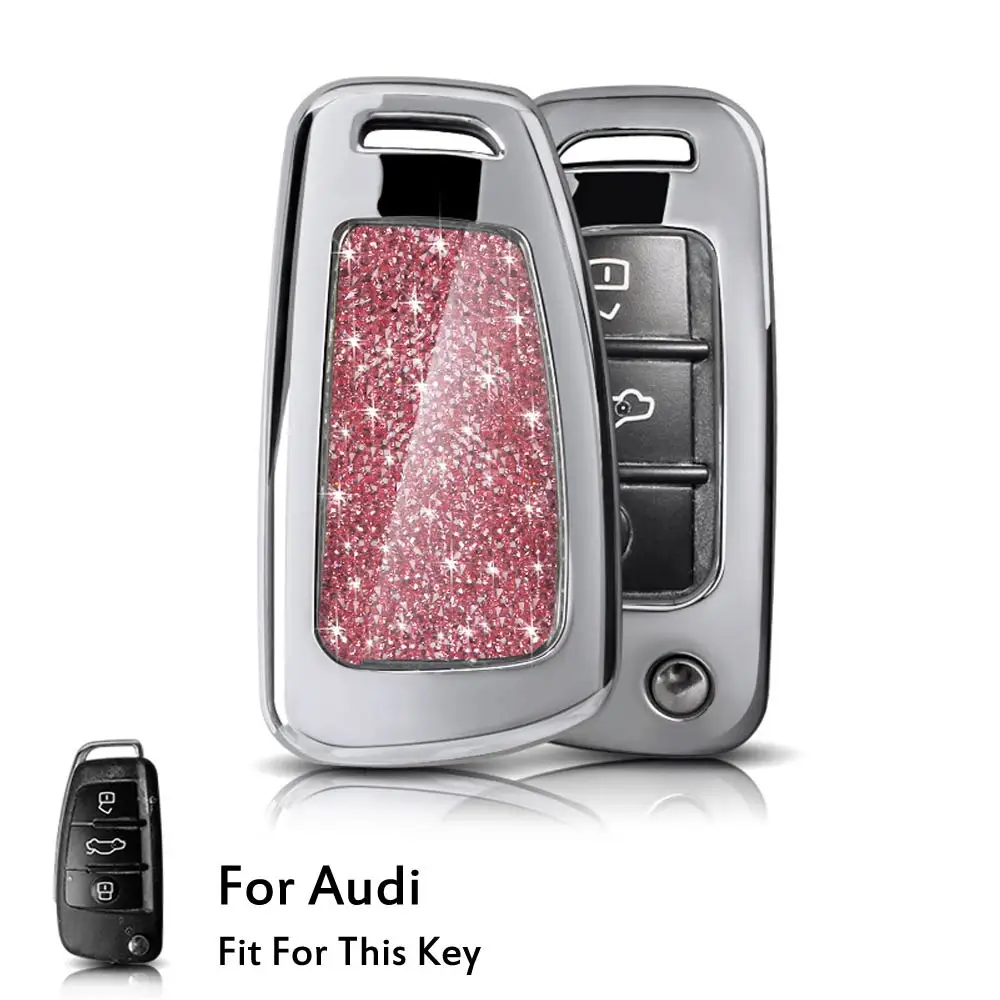 Option 3 Автомобильный Стайлинг авто ключ защитный чехол для Audi R8 A1 A3 A4 A5 A6 A7 A8 Q3 Q5 Q7 C5 C6 A4L A6L S1 S3 RS6 TT 2005-2013 держатель оболочки - Название цвета: Option 3