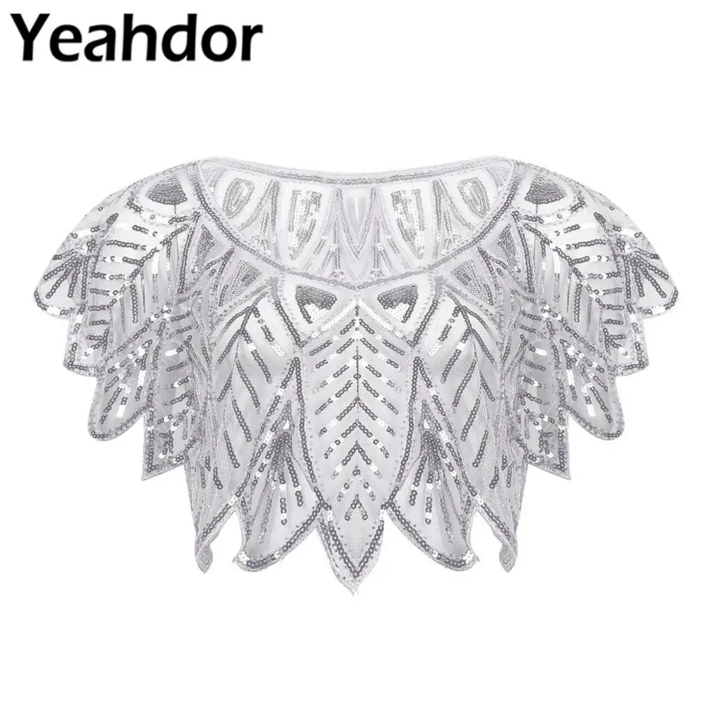 Женская винтажная накидка с пайетками 1920s украшенный бисером пуловер сетчатая