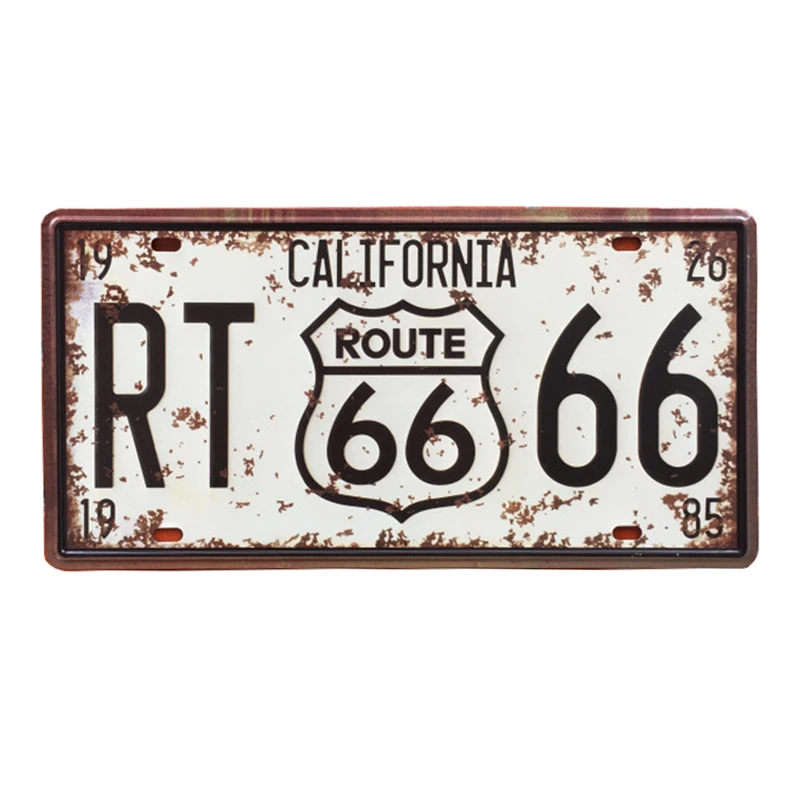 30*15 см США винтажная пластина металлическая жестяная вывеска Route 66 номер автомобиля гаражный Декор номерная табличка плакат клуб на стену Pin Up плакат