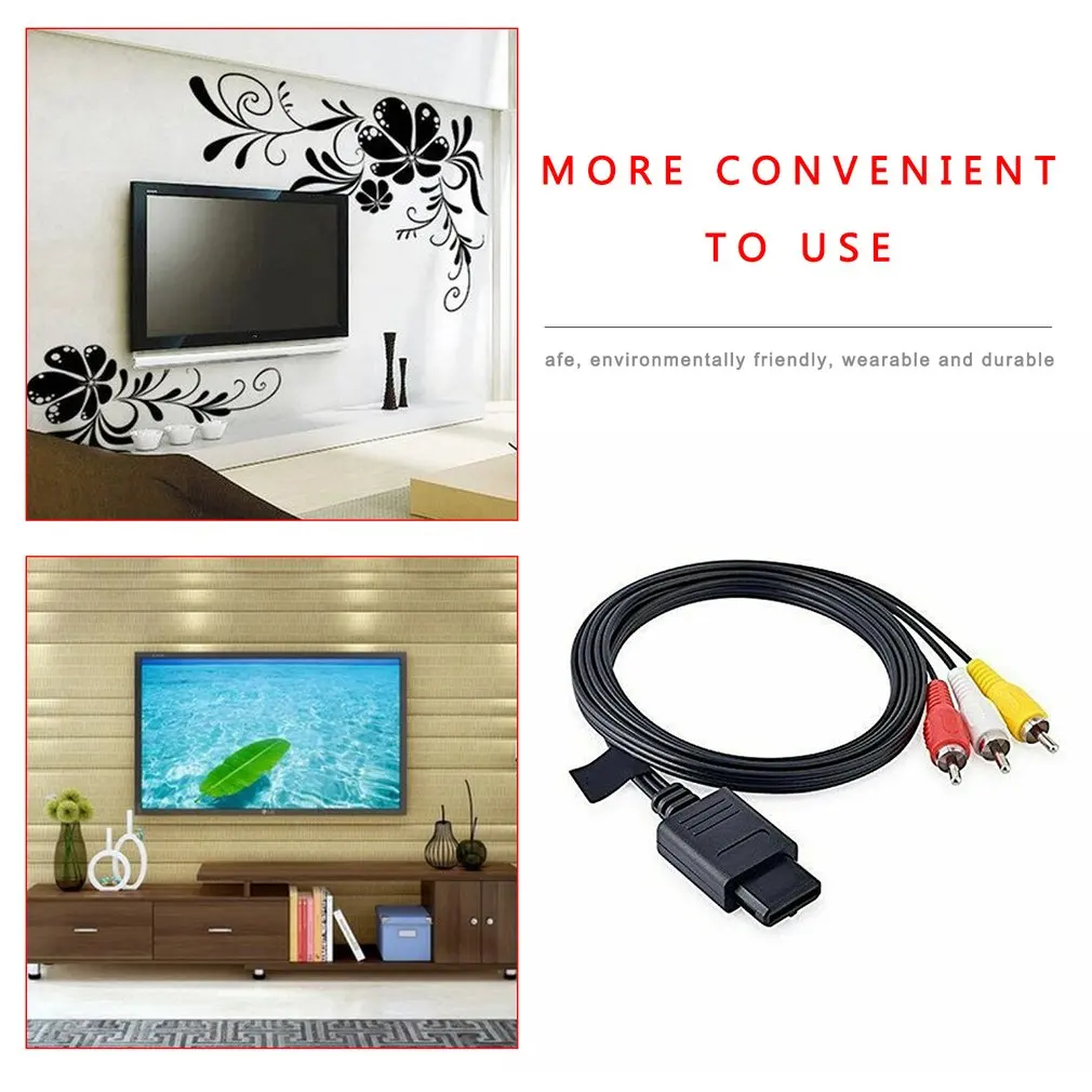 

2 Pieces 6FT RCA TV AV Audio Video Stereo Cable Cord Convenient Av Cable Multifunctional Stereo Cable