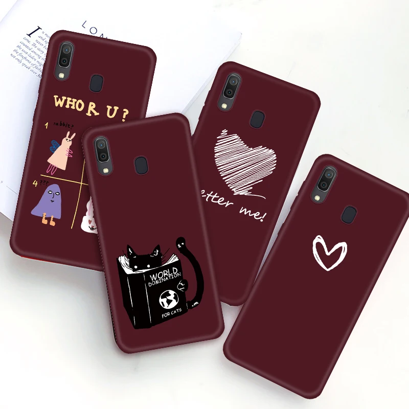 Cute Cat Pattern Phone Case For Samsung Galaxy A70 A60 A50 A40 A30 A20 A10 M40 M30 M20 M10 A7 2018 Silicon TPU Cover |