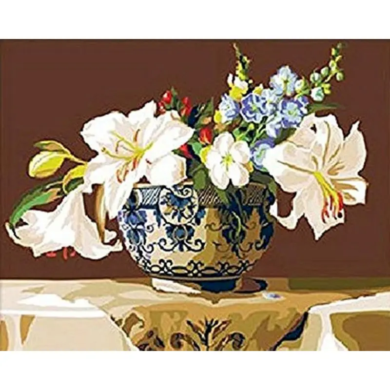 

GATYZTORY Раскрашивание по номерам цветы DIY Рисование холст для взрослых детей ручная роспись маслом картины по номерам домашний декор