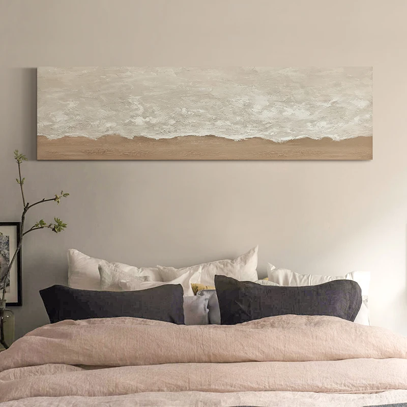 

Hand Painting Oil Painting on Canvas 3D Abstract Ocean Sea Beach Modern Living Room Bedroom Home Wall Hanging Art Decor No Frame