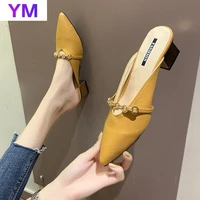 summer classic shoes slides outdoor slipper woman sandals pointed toe shoes luxury designer shoes zapatilla casa mujer invierno