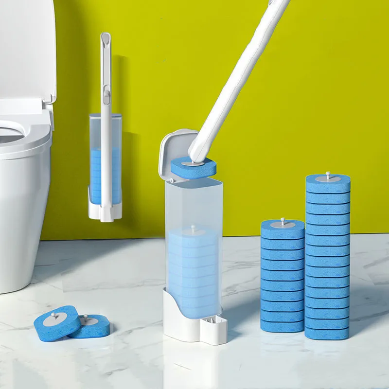 

Disposable Bathroom Toilet Brush Cleaner With Long Handle No Dead Corner Cleaning Brush Replacement Brush Head And Plunger Set