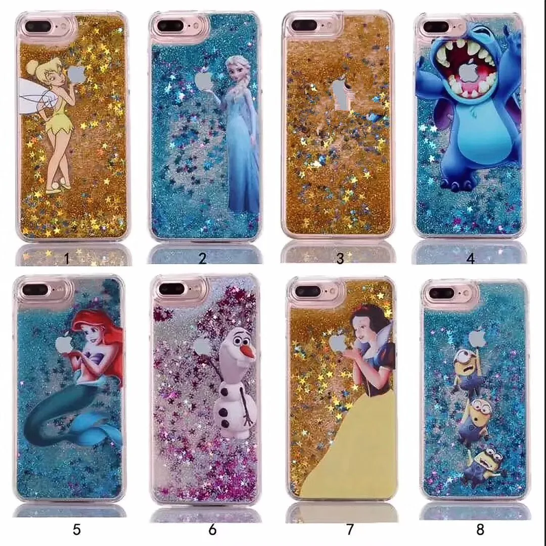 Cute Classic Cartoon Case For iPhone 7 7plus 8 6 6s Plus X Xs Max XR Cover bling Glitter Quicksand Dynamic Phone Cases Fundas |