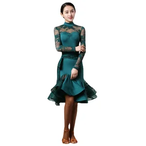 Женское платье для латиноамериканских танцев, с низкой спиной