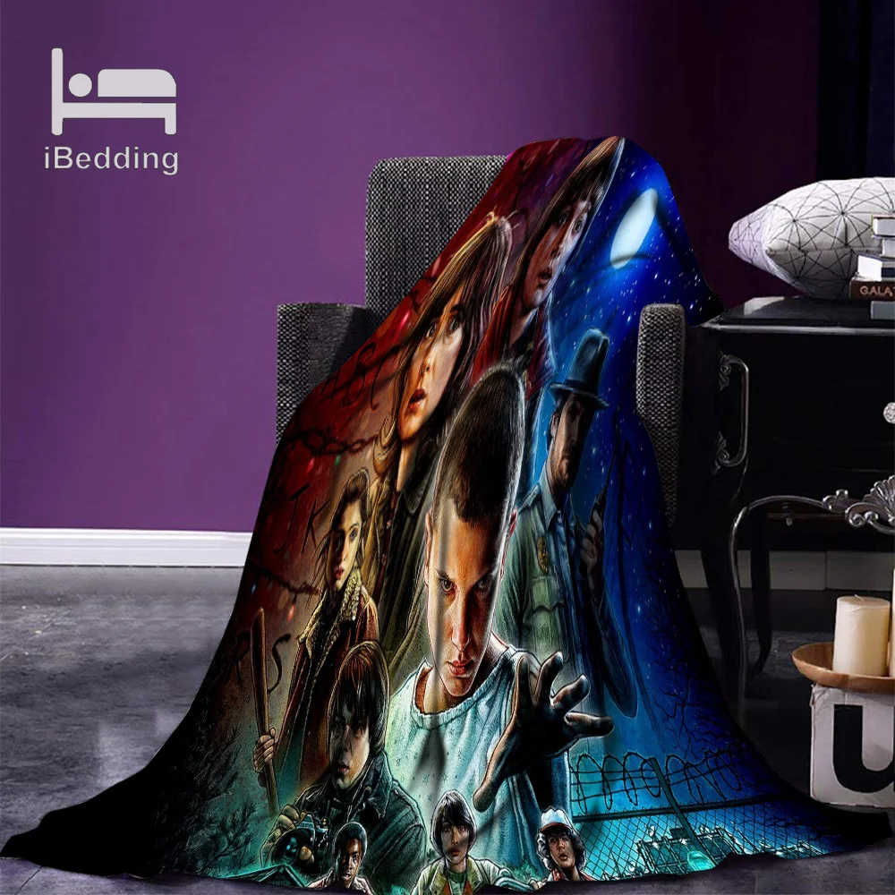 Лидер продаж Флисовое одеяло с принтом из фильма очень странные дела фланелевое