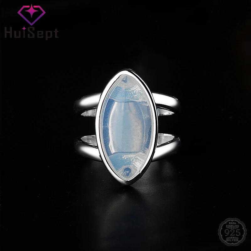 Кольцо женское из серебра 925 пробы с лунным камнем овальной формы кольца для