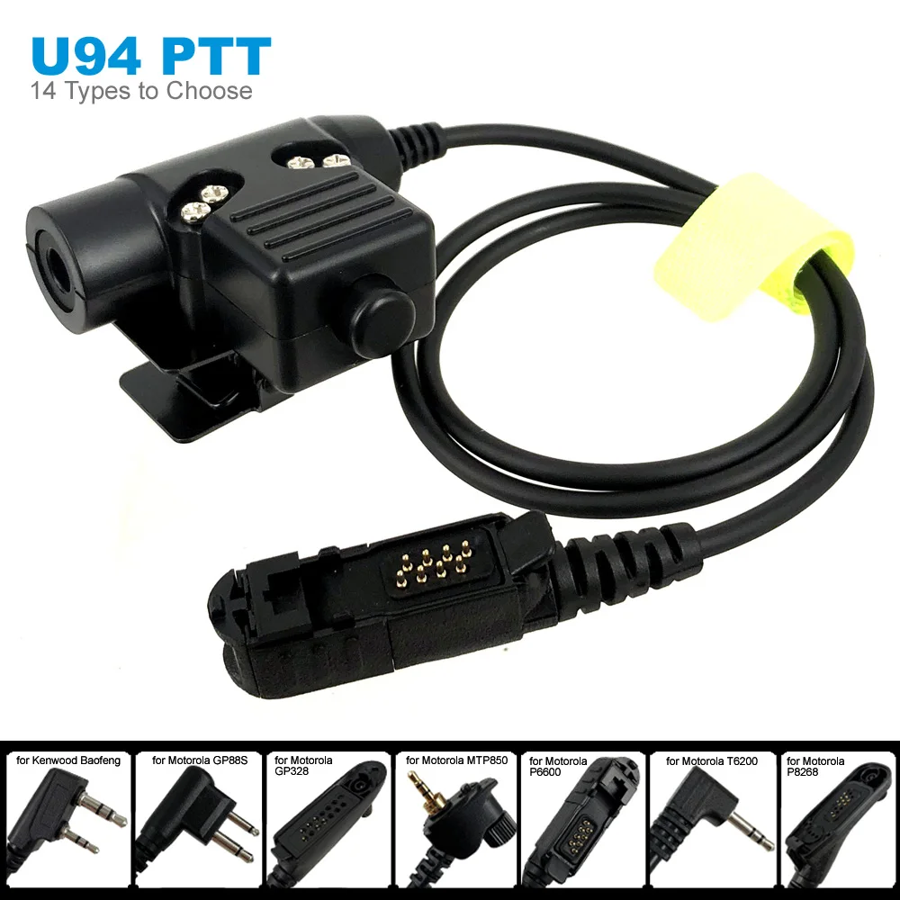 Тактическая гарнитура Airsoft U94 PTT для Motorola GP88S GP328 T6200 P6600 P8268 MTP850 T80 Kenwood Baofeng UV-5R UV-S9