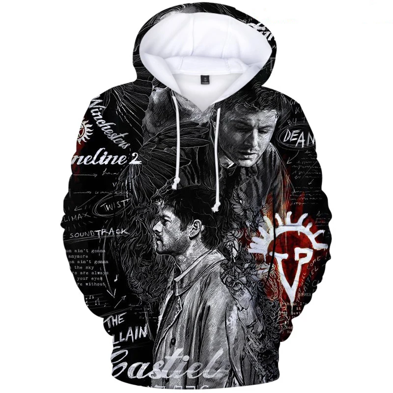 

3D Supernatural Printed Hoodies for Unisex Adult Autumn Winter Men Sweatshirts Hipster Streetwear Pullover Clothes Tops Sudadera