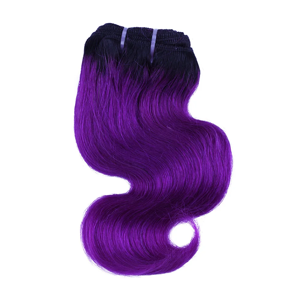 1b-purple BHF, Омбре, объемные волнистые человеческие пряди, 50 г/шт., волосы remy для наращивания, 8 дюймов, 1B/27& 1B/613, розовый, голубой, зеленый цвет - Цвет: 1b-purple