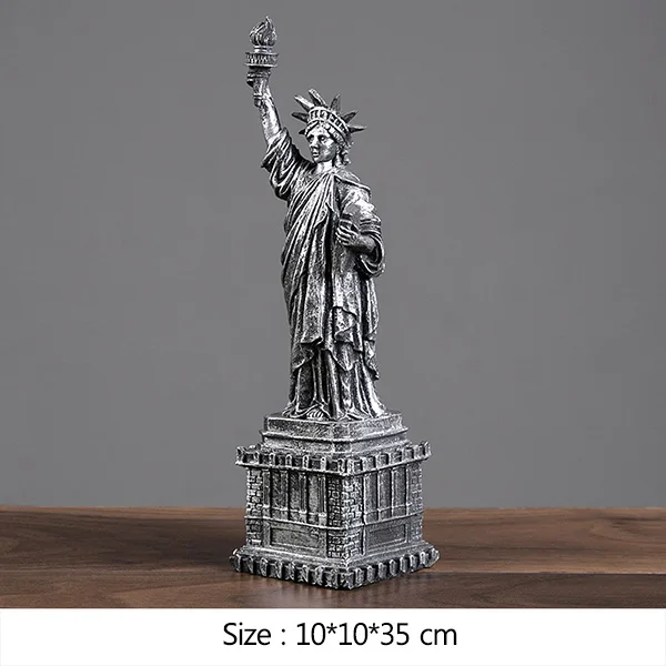 A Скульптура в виде здания Liberty, башня Парижа, миниатюрная модель, украшение дома, искусство, украшения, подарки из смолы - Цвет: A