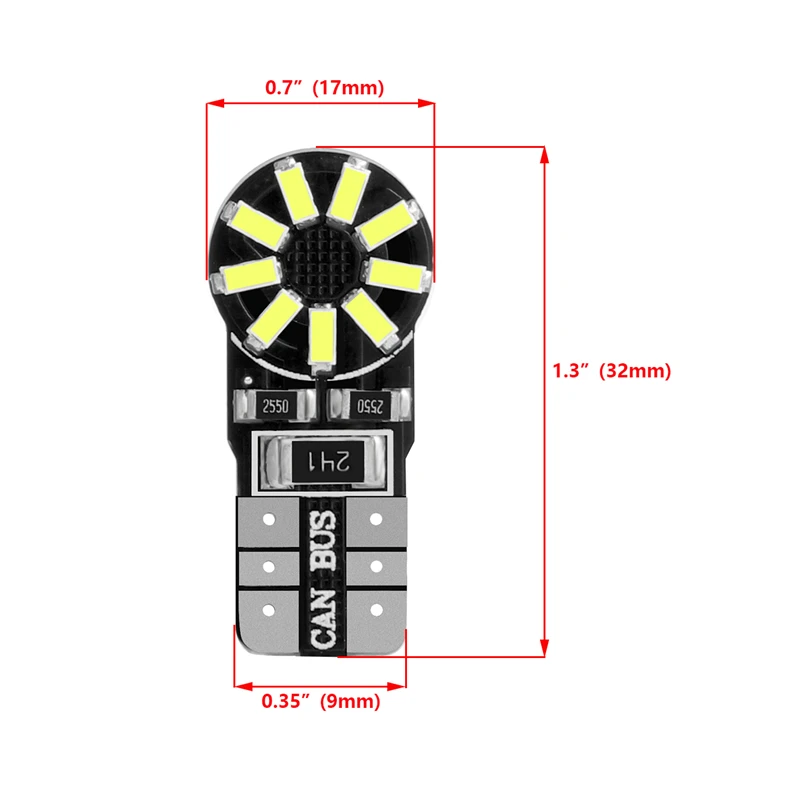 Oslamp 10pcs T10 LED Light 2W/pc Car Bulbs 194 W5W Turn Signal License Plate Reading lights White Additional Brake | Автомобили и