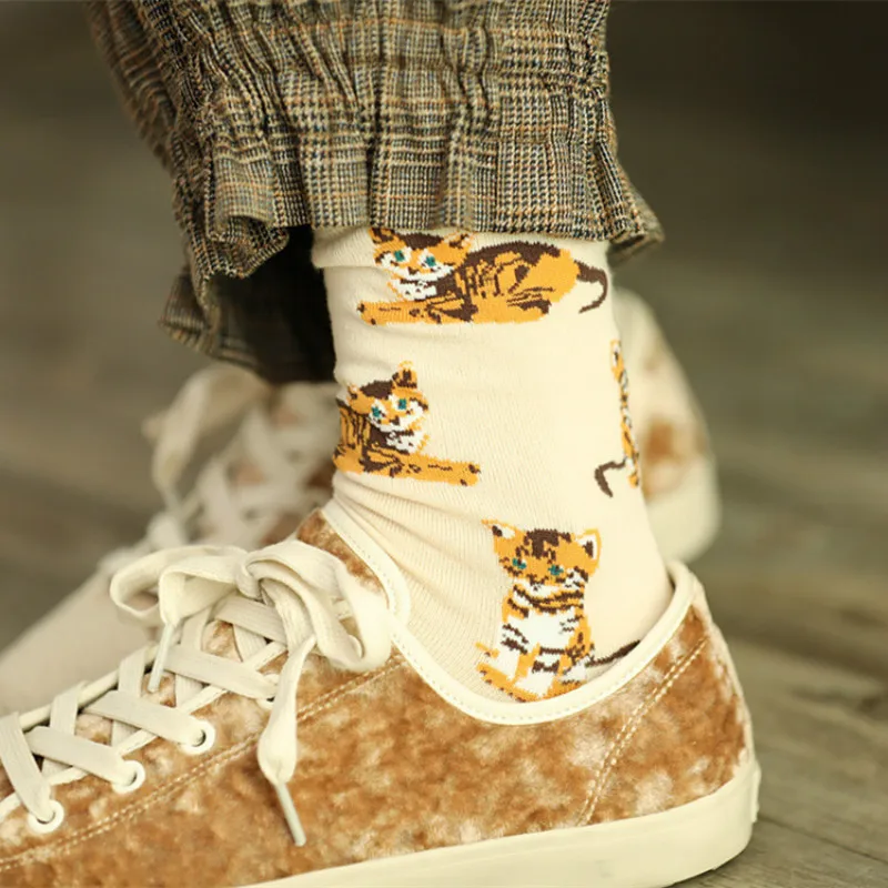 Женские носки унисекс с изображением животных короткие Мопсом колбасой собакой