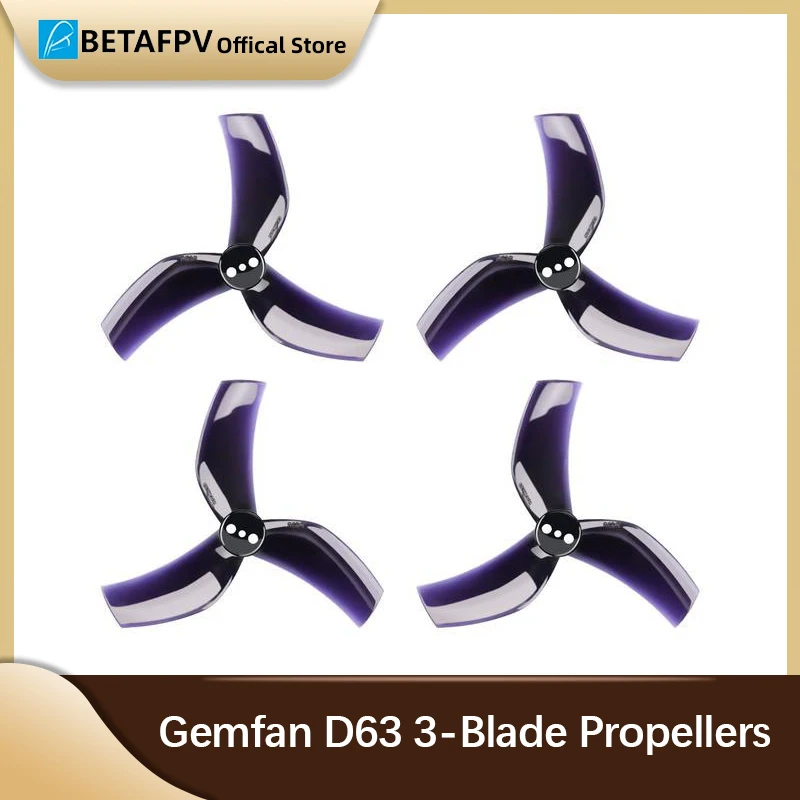 4 шт. BETAFPV Gemfan D63 3-лопастные пропеллеры 1,5 мм вал для Beta95X V3/Pavo25 Whoop аксессуары для гоночного дрона FPV RC пропеллер 4 шт. BETAFPV Gemfan D63 3-лопастные пропеллеры 1,5 мм вал для Beta95X V3/Pavo25 Whoop аксессуары для гоночного дрона FPV RC пропеллер