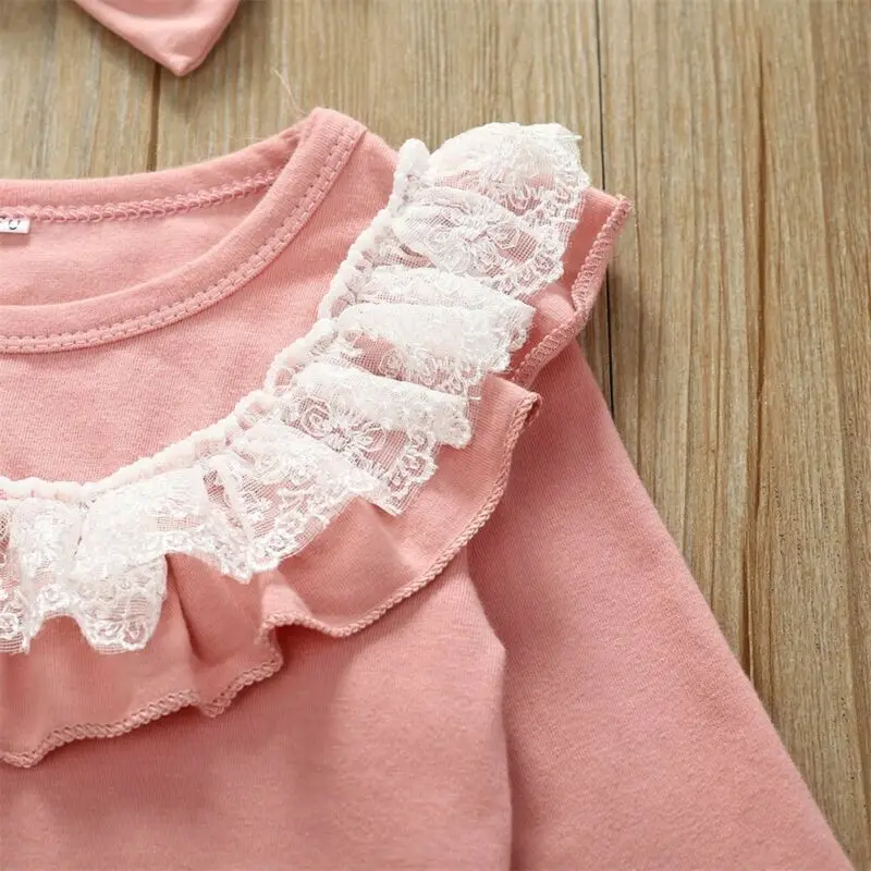 

Newborn Infant Baby Girl Floral Outfit Clothes Romper Tops+Pants+Headband Set