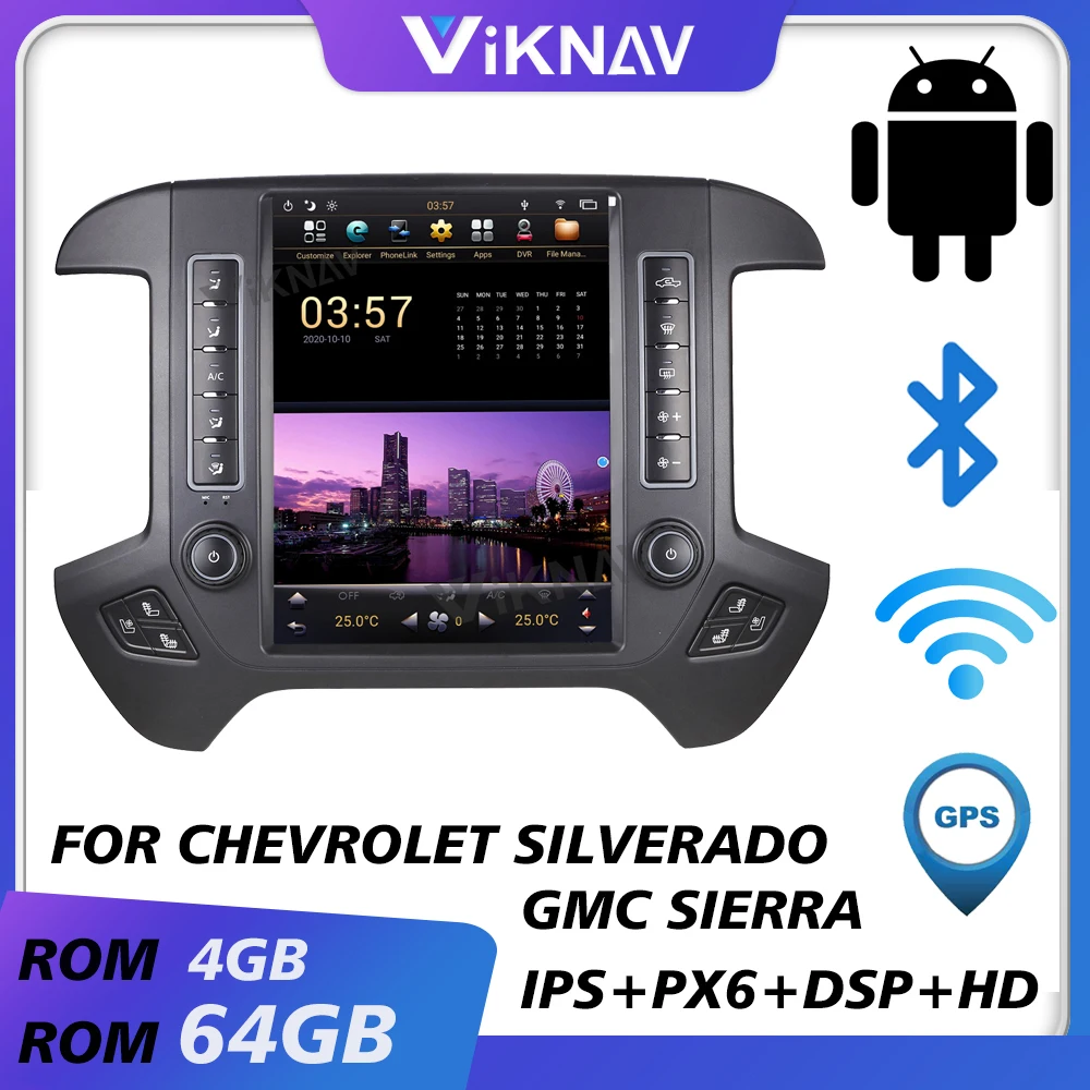 Radio Multimedia con Android para coche, Radio con reproductor Vdeo, unidad principal, para Chevrolet Silverado GMC Sierra 2014 2015 2016 2017 2018 2019 2020