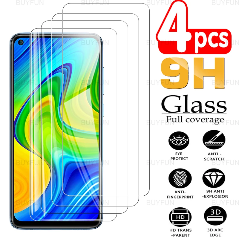 

4Pcs 9H Tempered Glass For Xiaomi Redmi Note 9 6.53'' Screen Protector For Redmi Redmy Note9 Pro Max 9S 9T Clear Protective Film