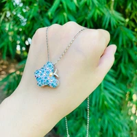 pendant necklace butterfly crystal shining jewelry