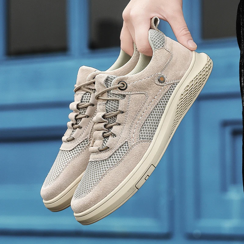 Мужская повседневная обувь из свиной кожи нескользящая резиновая роскошная