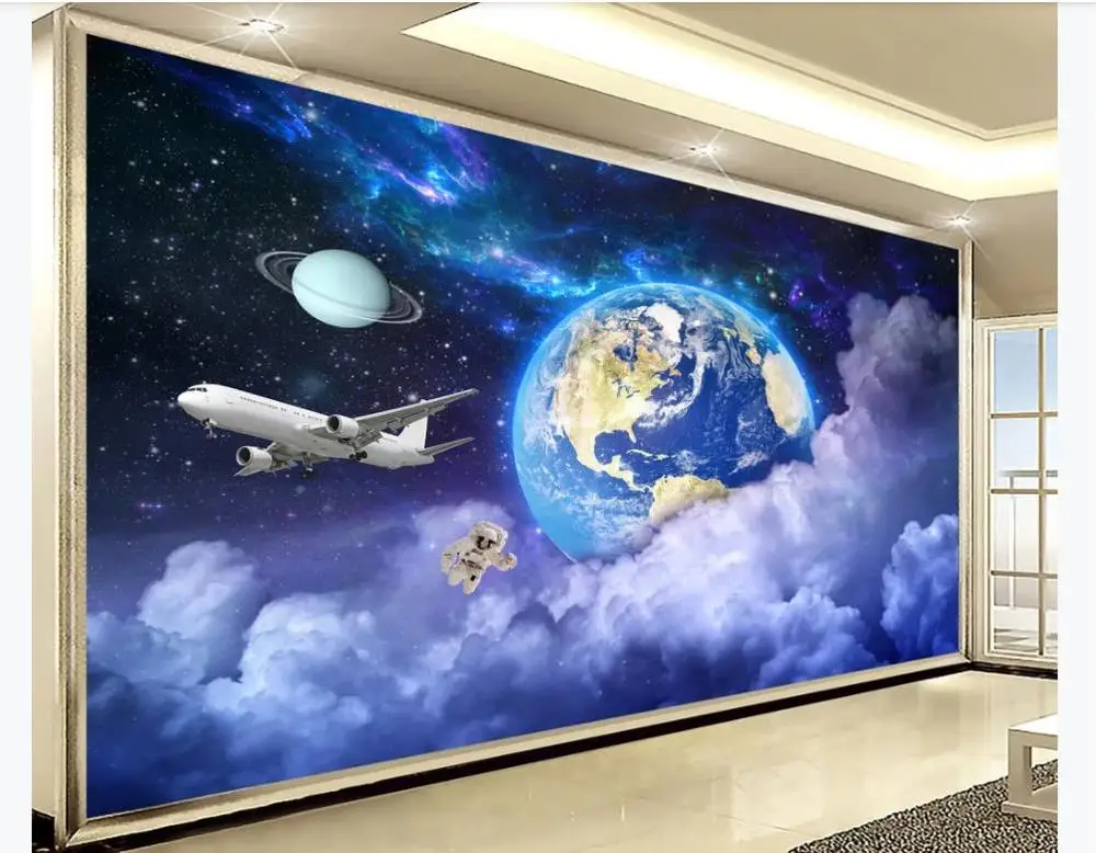 Большие фотообои на заказ 3D обои для гостиной дивана Вселенной галактики