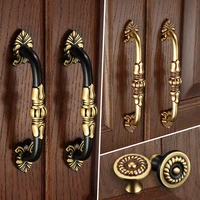 pure copper kitchen cabinet pulls handles cupboard door drawer knobs black gold