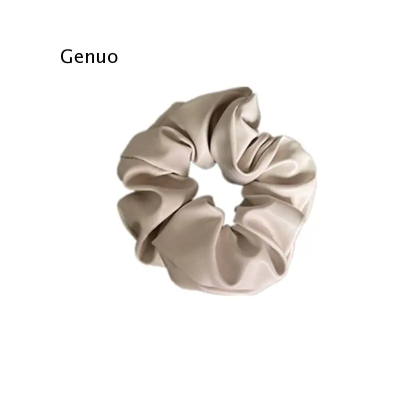 

Pu Leather Headband Milk Tea Color Hair Tie Women Rubber Band Ponytail Holder Gum Scrunchies Elastic Hairbands Hair Accessories