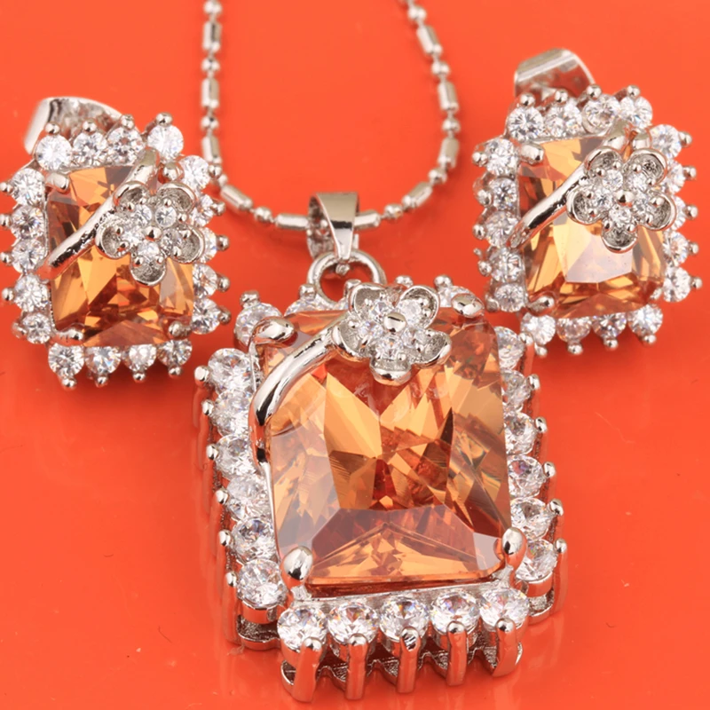 Распродажа Ювелирный Комплект с радужным фиолетовым цирконием и серебряным