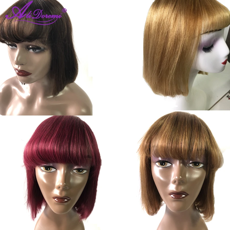 Alidoremi перуанские прямые волосы парики из человеческих волос предварительно