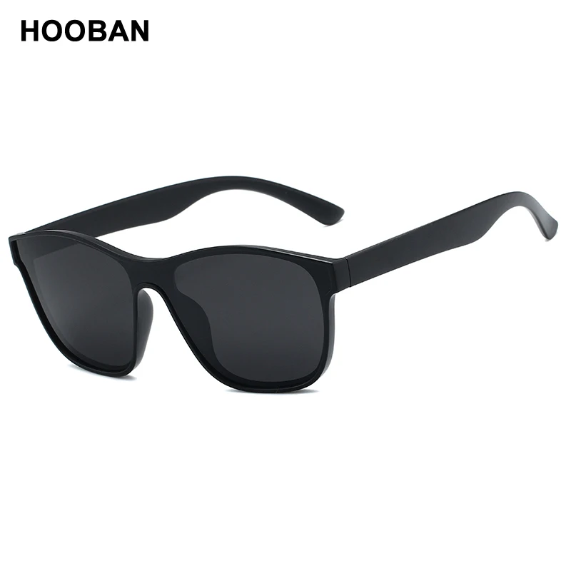 HOOBAN 2021 New Square Polarized Sunglasses Men Women Fashion Square Male Sun Glasses Brand Design One-piece Lens Eyewear UV400