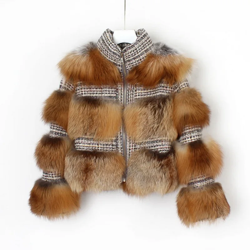2022 autumn and winter new red fox fur coat female short silver fox big brand festival hair small fragrance real fur coat