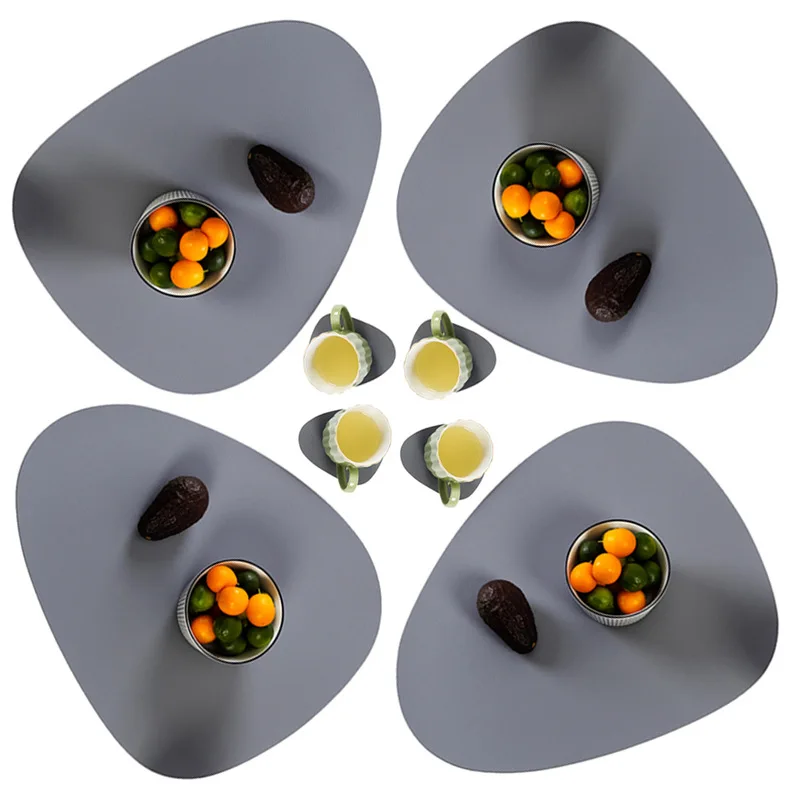 

Nordic Placemats , Waterproof Non-slip Tableware Coaster Cup Mat , Leather Irregular Kitchen Accessories Cup Wine Pad