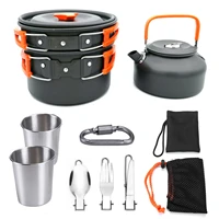 focuscamp tableware for camping kitchen kit aluminum alloy tourism and camping cooking set cookware gas stove equipment kettle