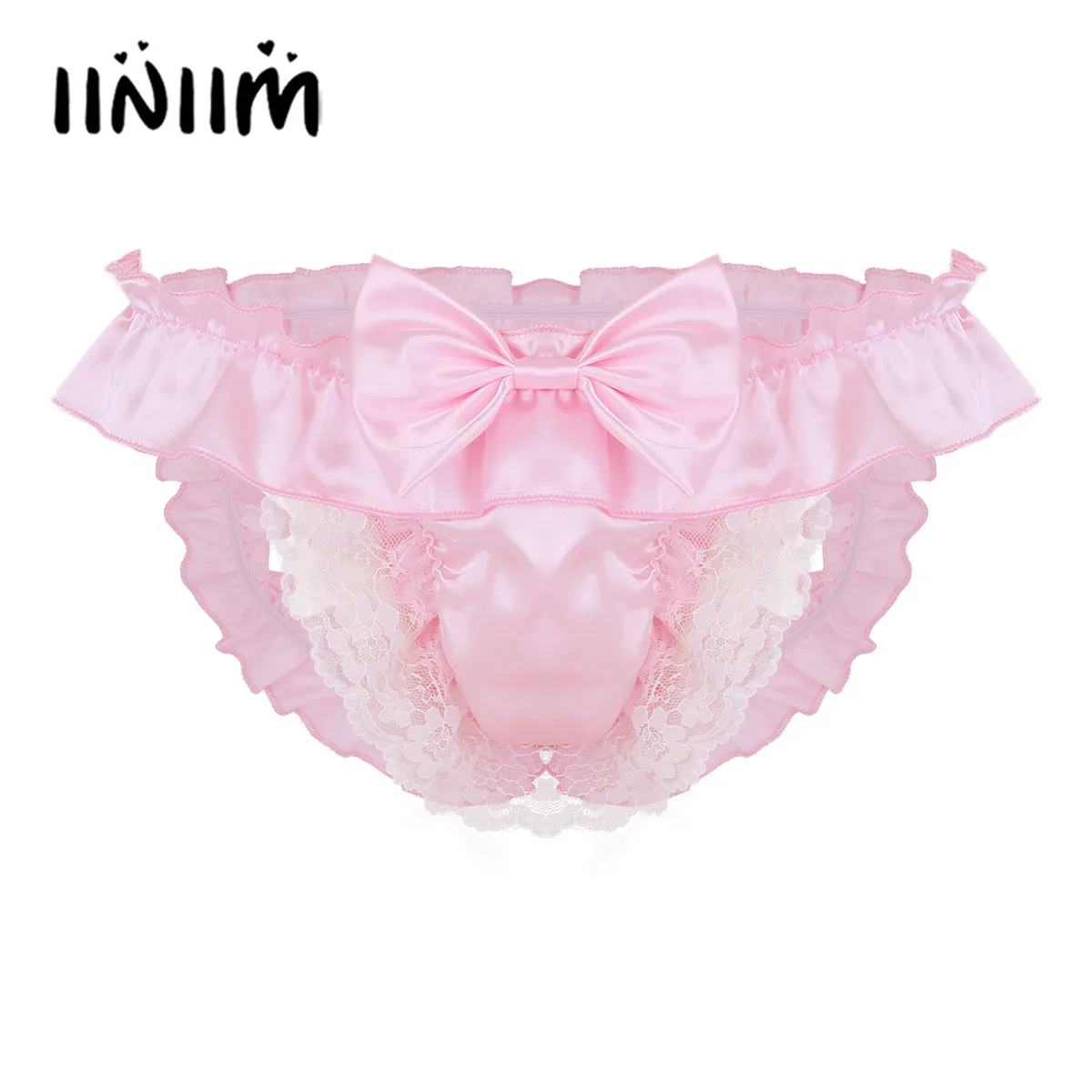 

Mens Lingerie Gay Panties Sissy Open Butt Sexy Underwear Men Male Soft Satin Crotchless Low Rise Bikini Sissy Briefs Underpants