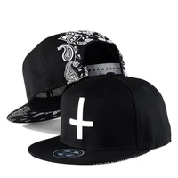 hot sale korean hip hop hat cross embroidery baseball cap mens skateboard flat brimmed hip hop cap wholesale