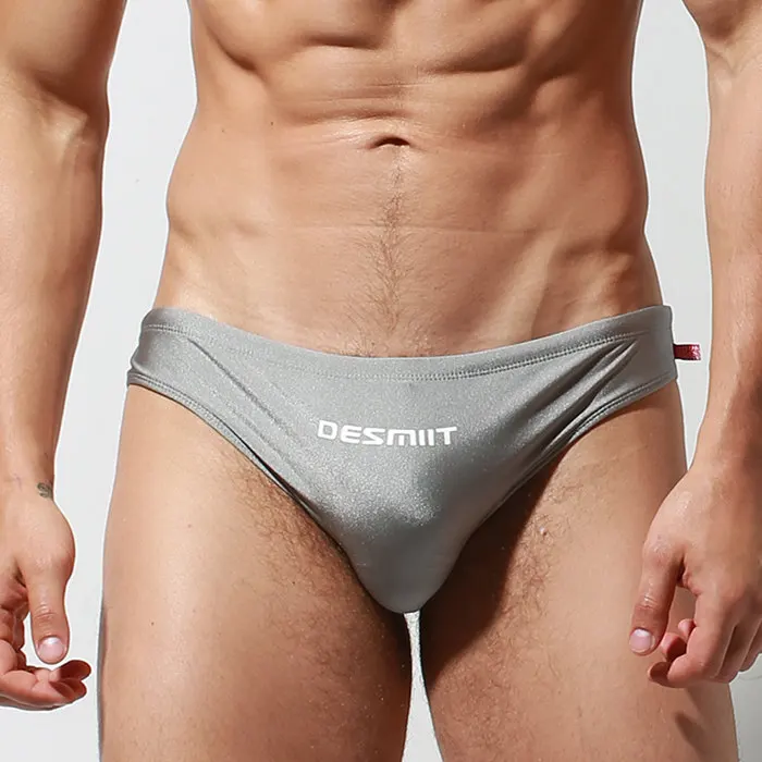 S3933 Light Gray Мужская одежда для плавания, плавки,, Desmiit, бренд, купальник, сексуальный, низкая посадка, для геев, Мужская одежда для плавания, плавки, для пляжа, купальный костюм, шорты для мужчин - Цвет: S3933 Light Gray