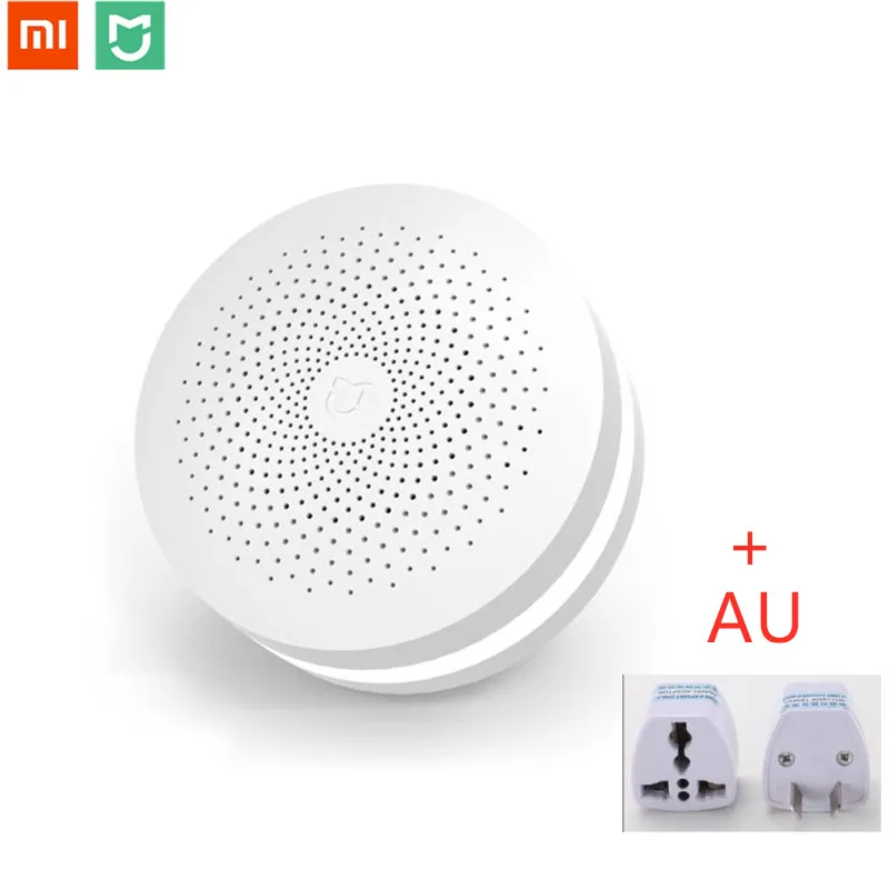 Add AU Adapter Популярный Xiaomi mi шлюз умный пульт дистанционного управления центр умный дом Комплект 2 WiFi приложение управление радио Yi Camer 16 mi llion RGB светильник - Цвет: Add AU Adapter