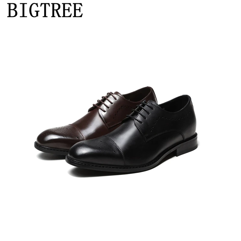 Мужские строгие туфли из натуральной кожи итальянский бренд обувь для мужчин